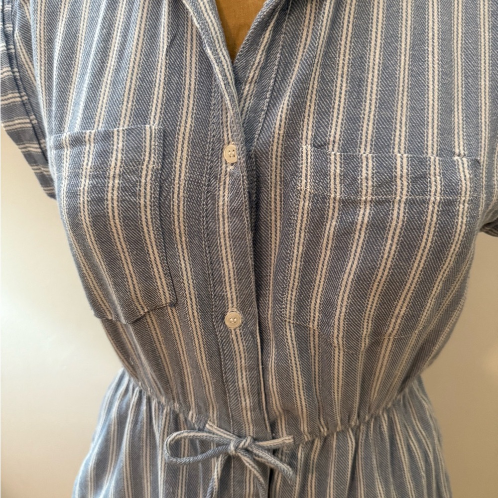 Japna Blue and White Striped Dress - Picture 2 of 8